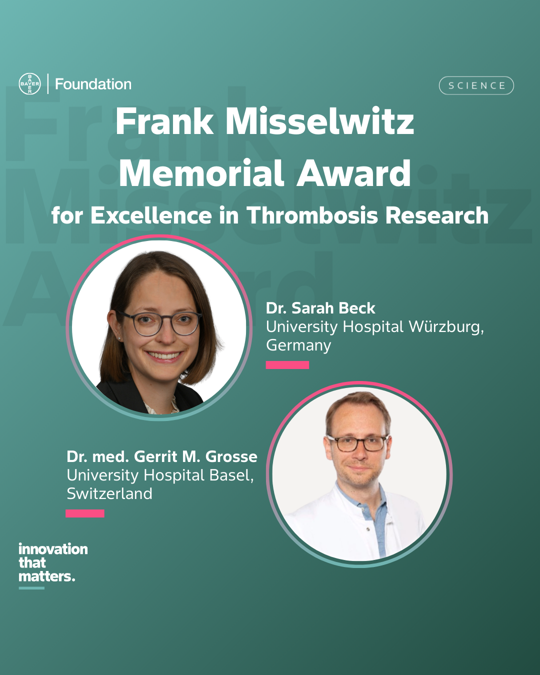 Frank Misselwitz Memorial Award winner